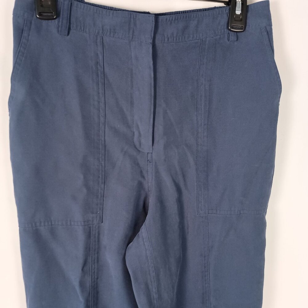 Nine West Women Blue Relaxed Fit Pants Size M Half Elastic Waist Casual - Picture 4 of 8